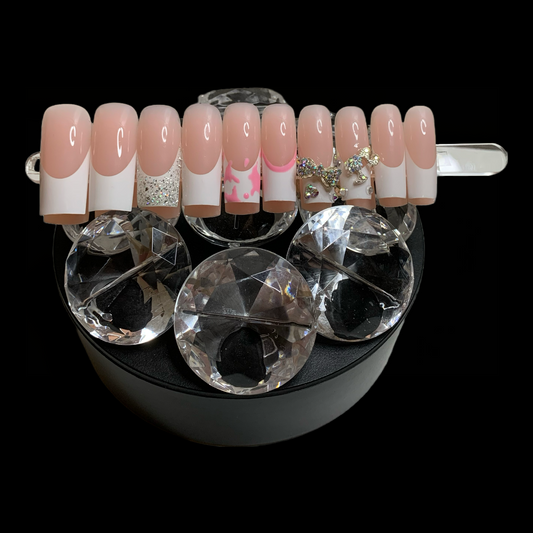 20 Piece Press On Nail Set French Princess