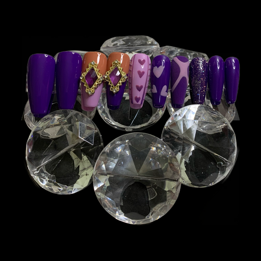 20 Piece Press On Nail Set Purple Sweater